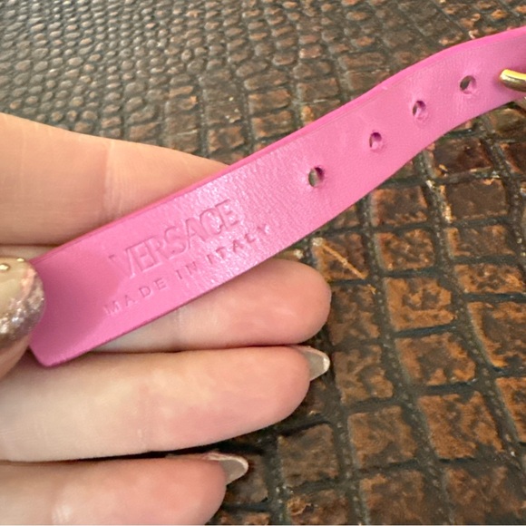 PINK Versace Greca leather choker - Picture 7 of 9